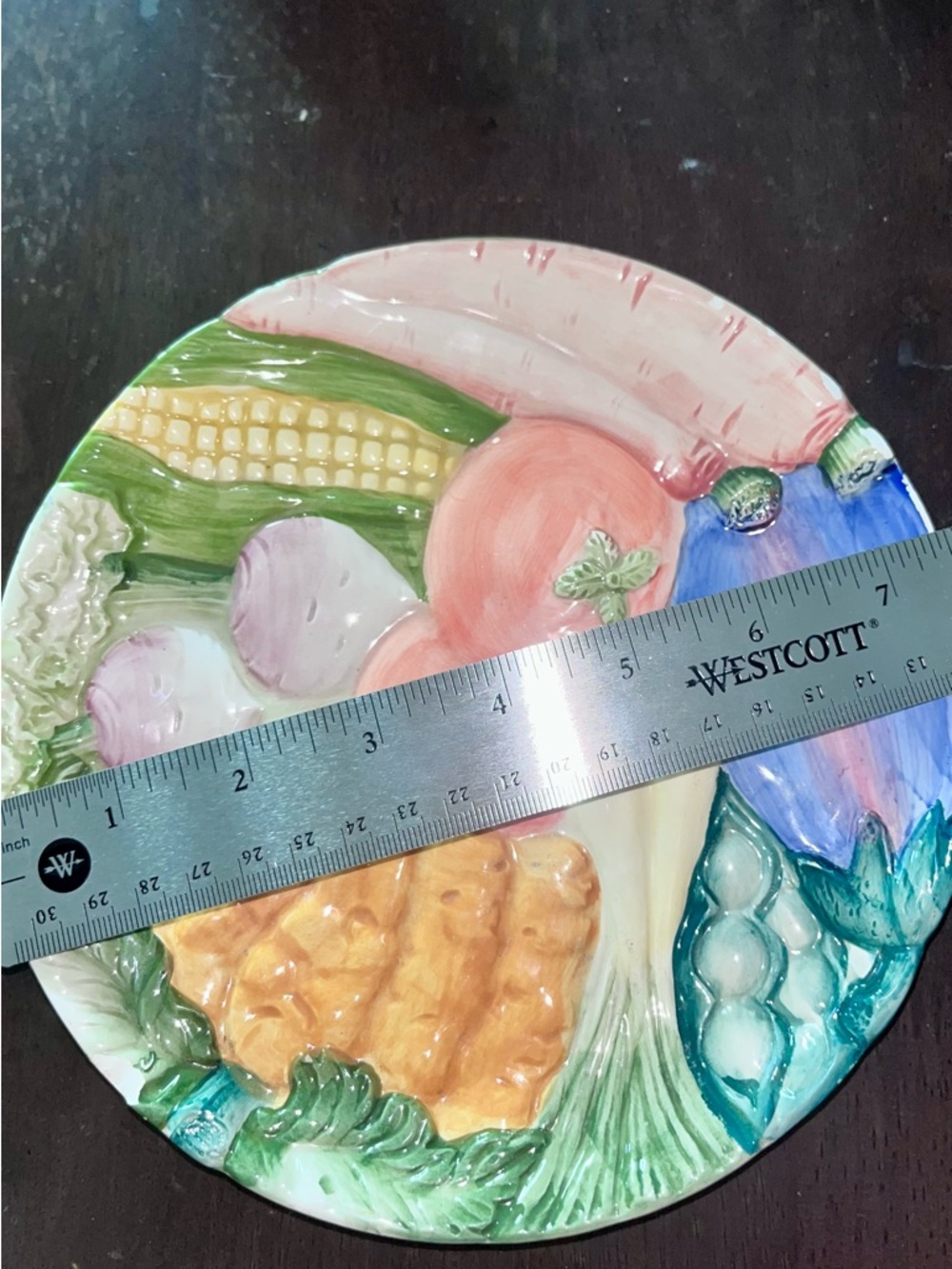 Vintage 1996 Fitz&Floyd pygmalion cabbage leaf canapé plate | hand painted - Picture 9 of 9